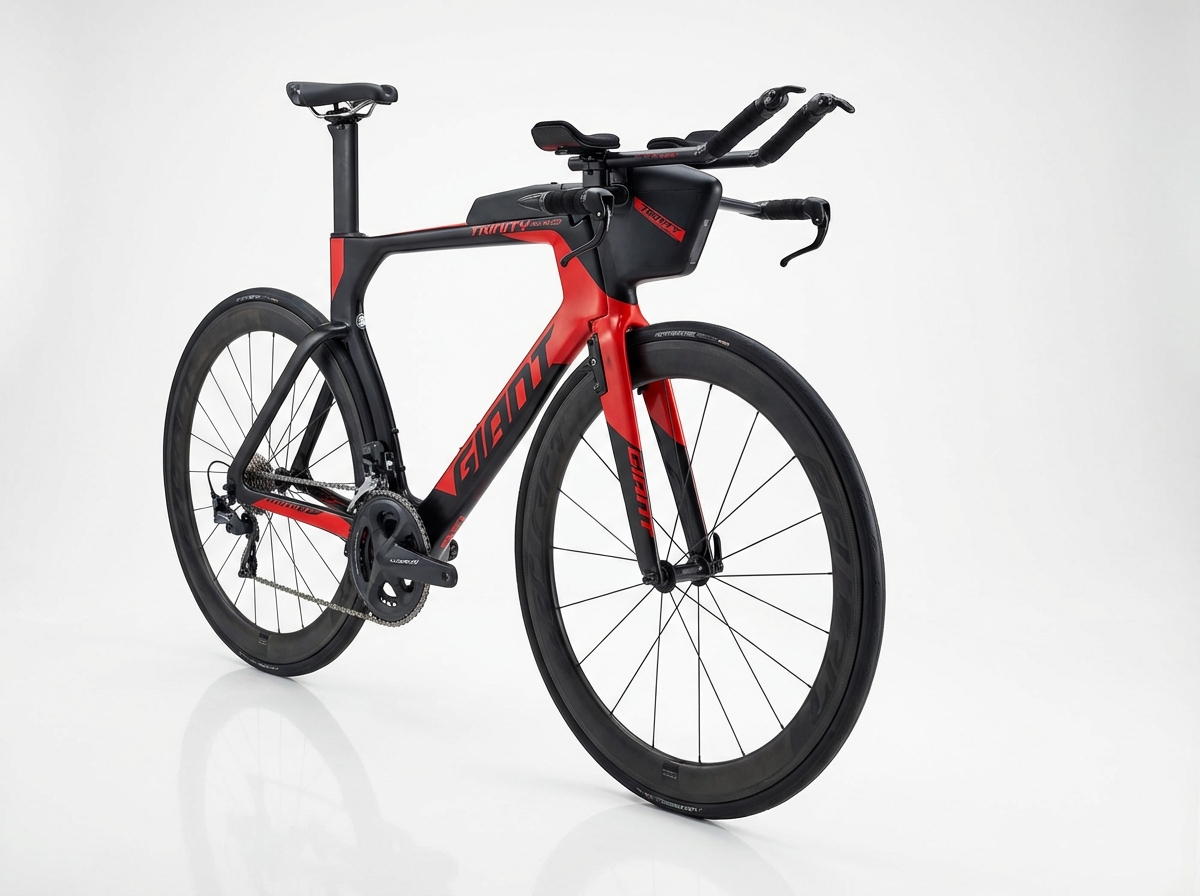 Giant Trinity Advanced triathlon bike with carbon frame and integrated cockpit