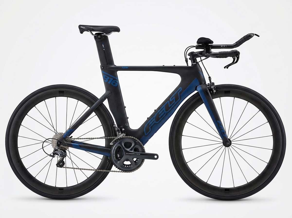 Felt B16 triathlon time trial bike with aluminum frame and carbon fork